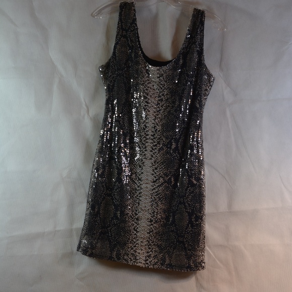 QED London Sequin Animal Print Dress SZ L - Picture 5 of 14